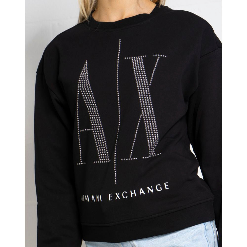 Armani Exchange Black Cotton Sweater/IT42|M/Black