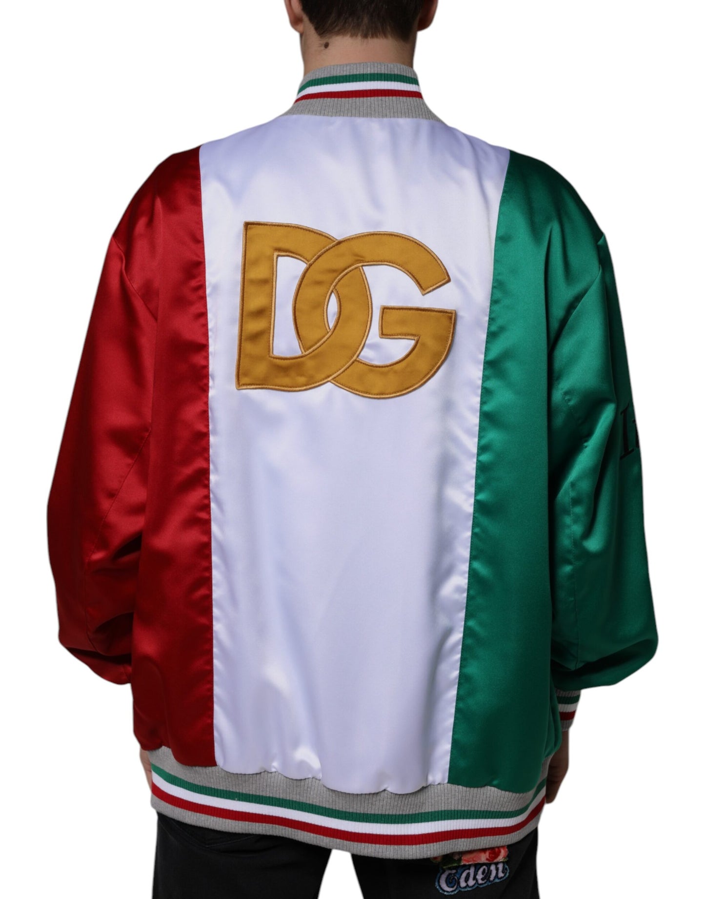 Dolce & Gabbana Multicolor Italia Button Down Bomber Jacket/IT50 | L/Multicolor