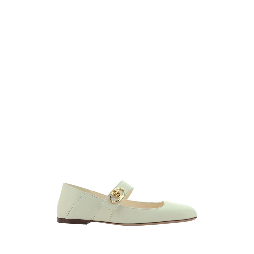 Valentino Garavani VLogo Locker Ballerinas/EU38/US8/Beige