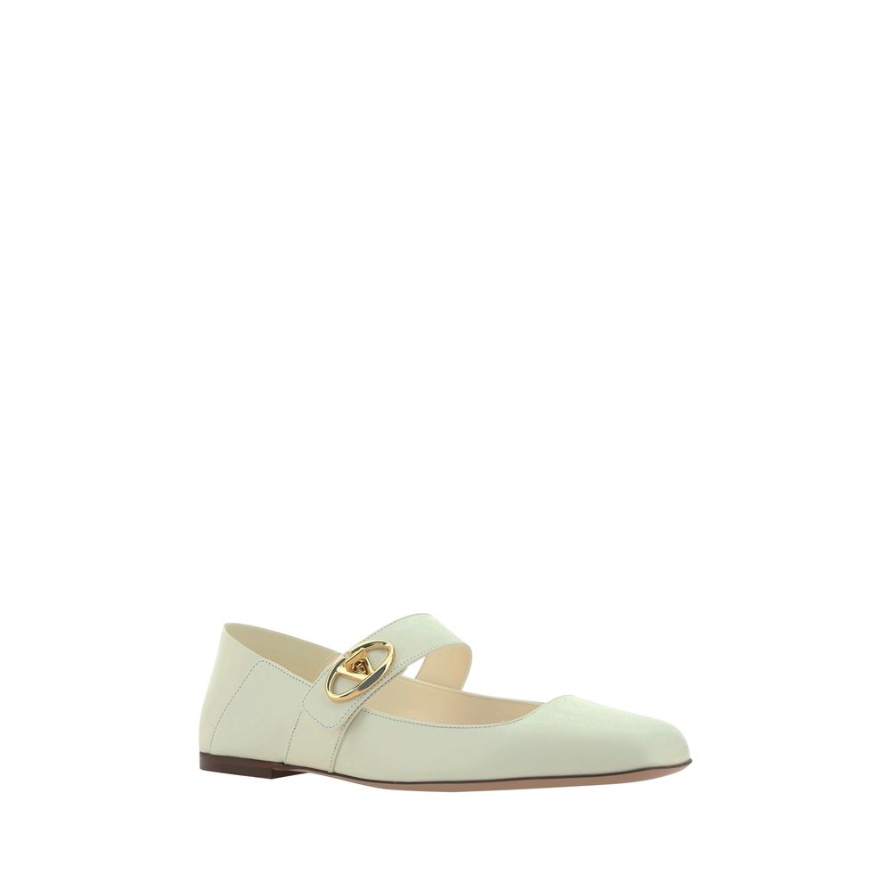 Valentino Garavani VLogo Locker Ballerinas/EU37.5/US7.5/Beige