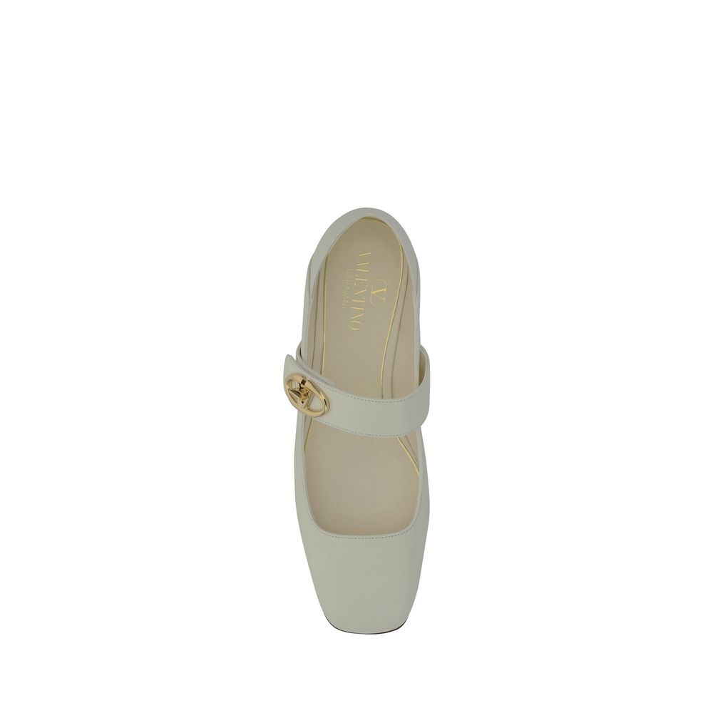 Valentino Garavani VLogo Locker Ballerinas/EU40/US10/Beige