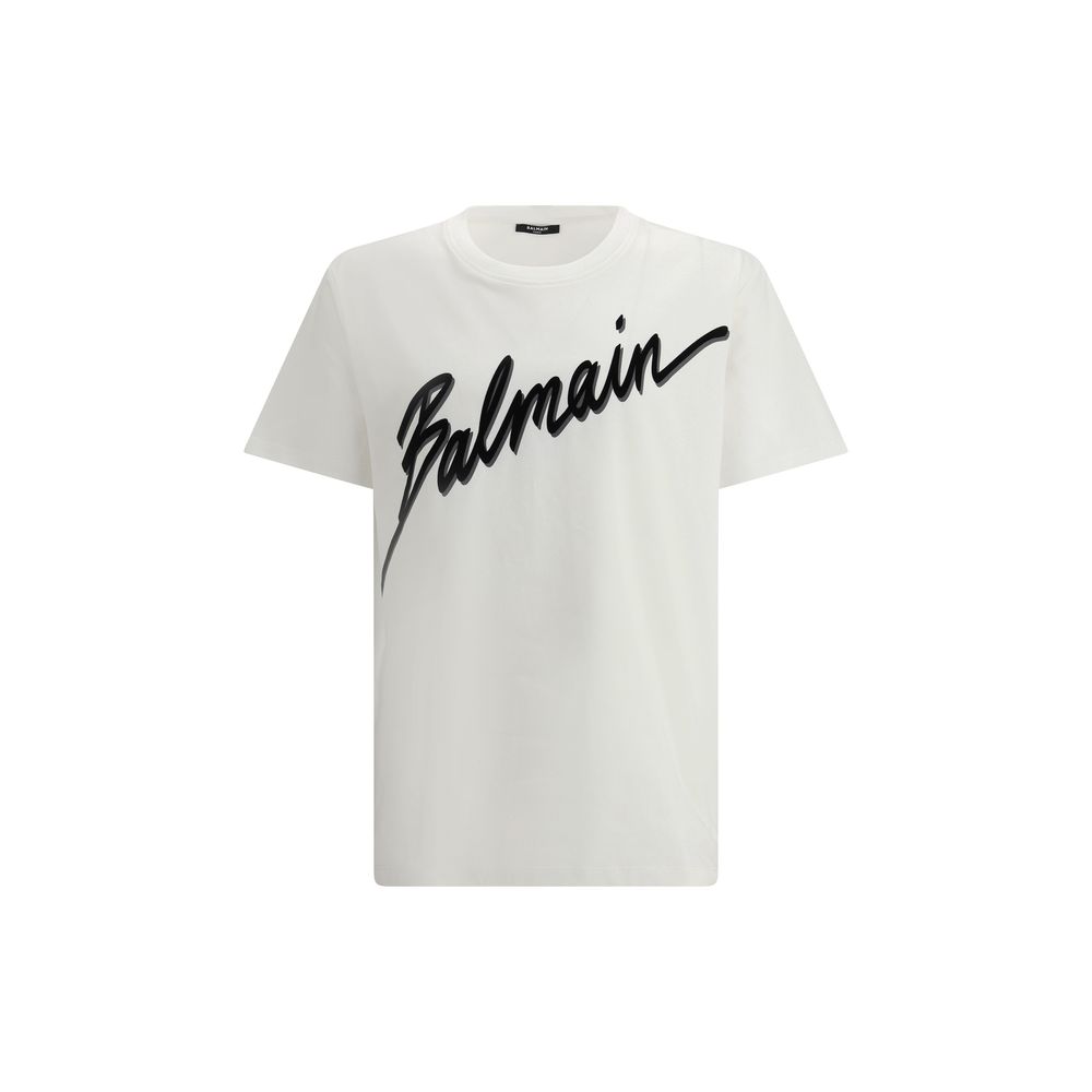 Balmain Letter Flock T-Shirt/L/White