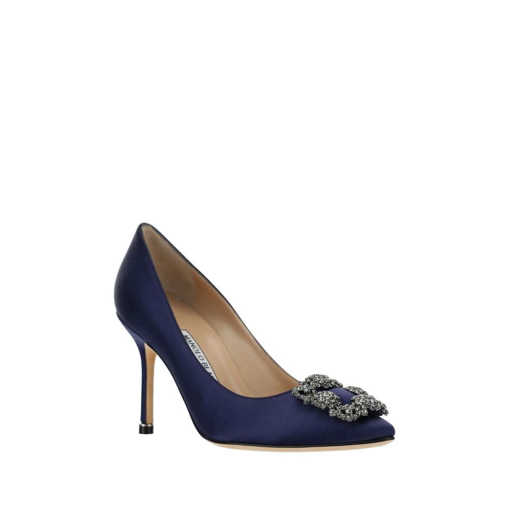 Manolo Blahnik Hangisi Pumps/EU37.5/US7.5/Blue