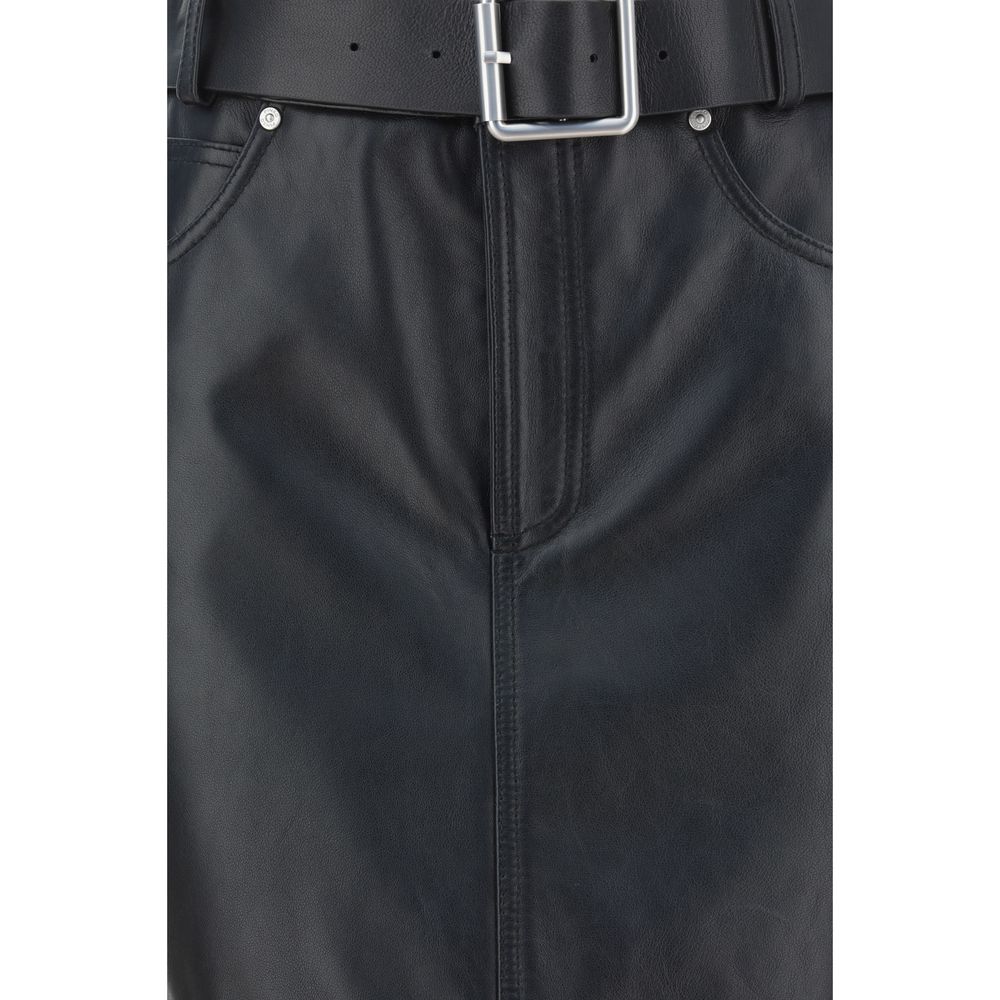 PINKO Leather Mini Skirt/IT42 | L/Black