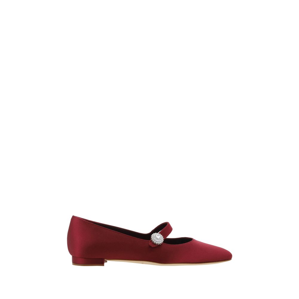 Manolo Blahnik Mary Jane Ballerinas/EU36/US6/Bordeaux