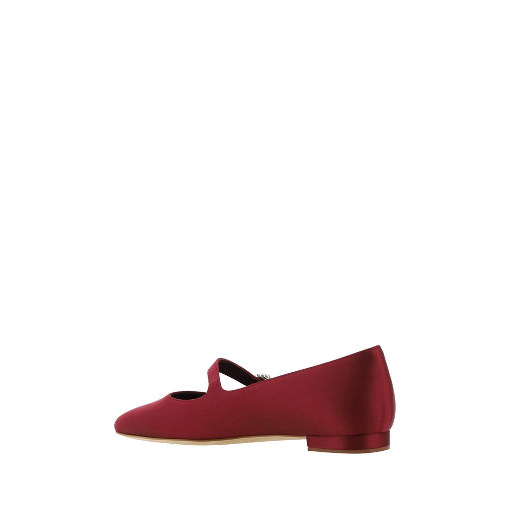 Manolo Blahnik Mary Jane Ballerinas/EU39/US9/Bordeaux