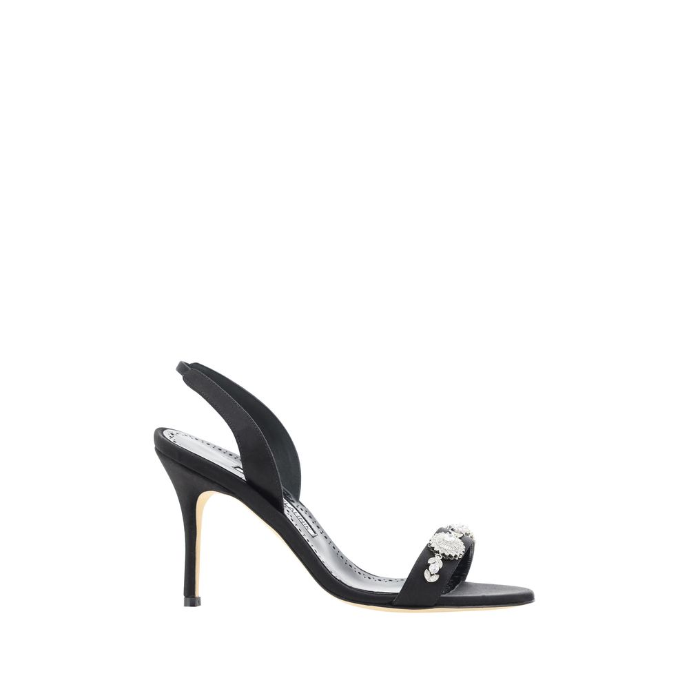 Manolo Blahnik Lamisan Sandals/EU40/US10/Black