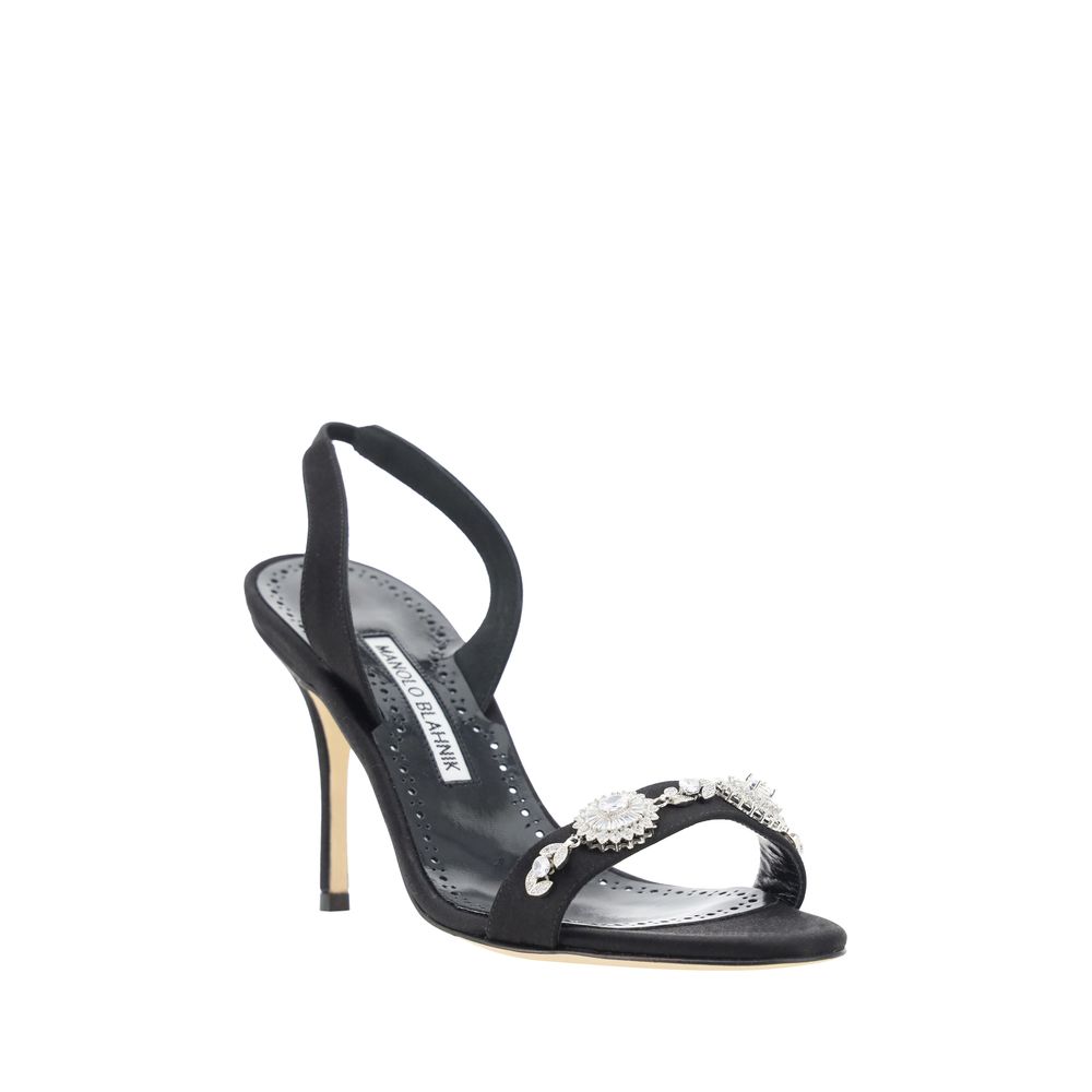 Manolo Blahnik Lamisan Sandals/EU40/US10/Black