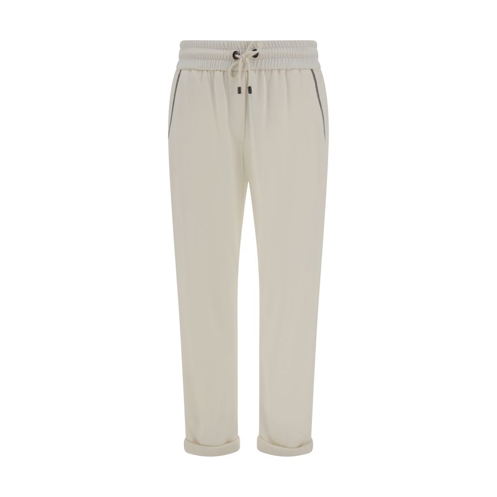 Brunello Cucinelli Brunello Cucinelli Pants with embellishments/M/White