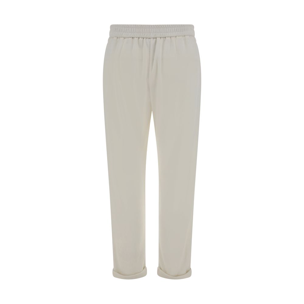 Brunello Cucinelli Brunello Cucinelli Pants with embellishments/M/White