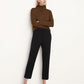 Vince Mid-Rise Wool-Blend Cuffed Trousers - Black - 12