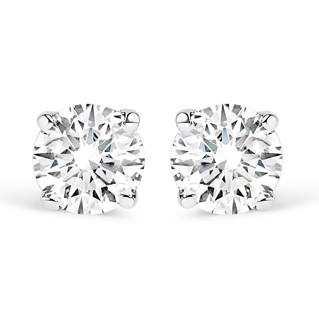 Haus of Brilliance 14K White Gold 1/2 Cttw 4-Prong Set Brilliant Round-Cut Solitaire Lab Grown Diamond Push Back Stud Earrings (F-G Color, VS2-SI1 Clarity)