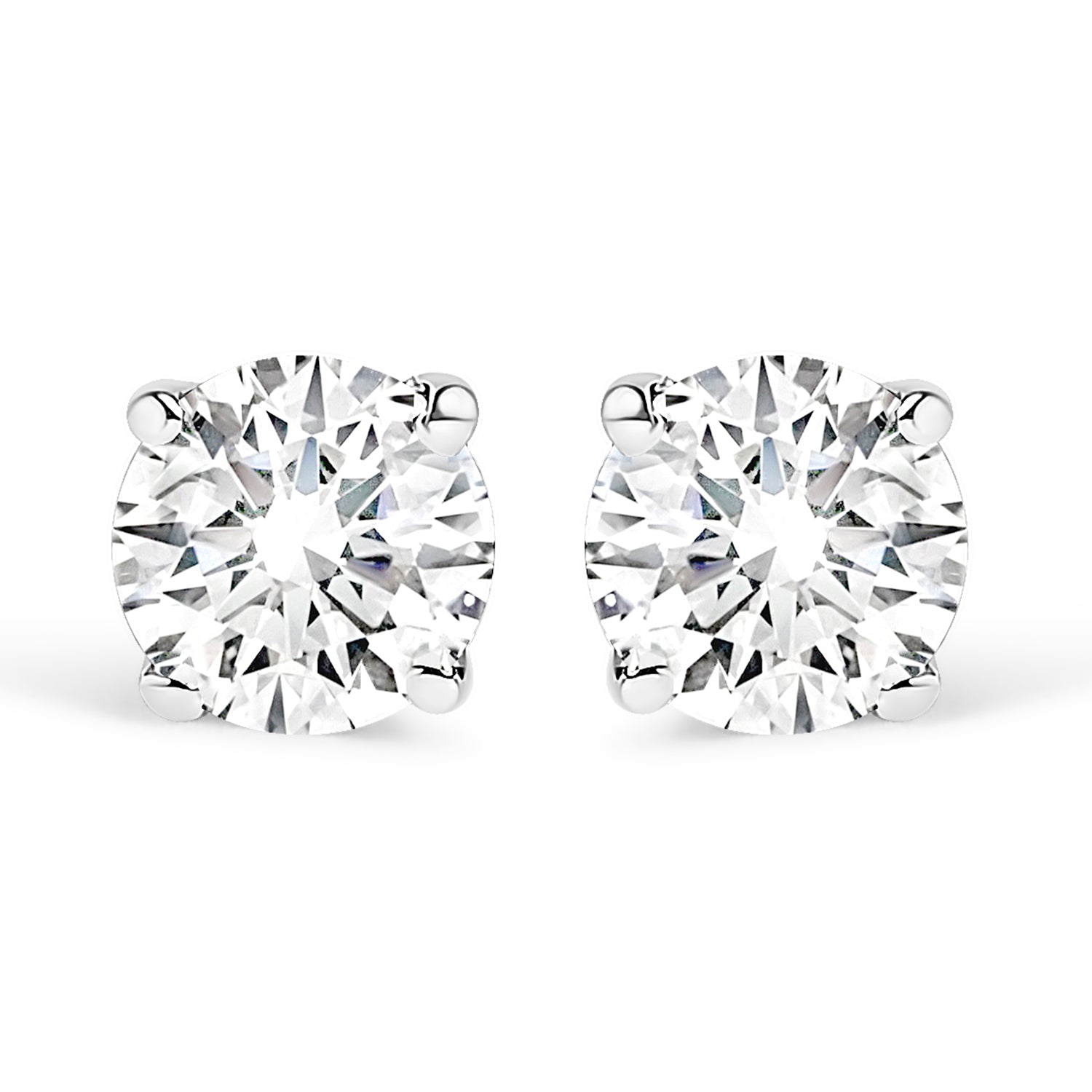 Haus of Brilliance 14K White Gold 1/2 Cttw 4-Prong Set Brilliant Round-Cut Solitaire Lab Grown Diamond Push Back Stud Earrings (F-G Color, VS2-SI1 Clarity)