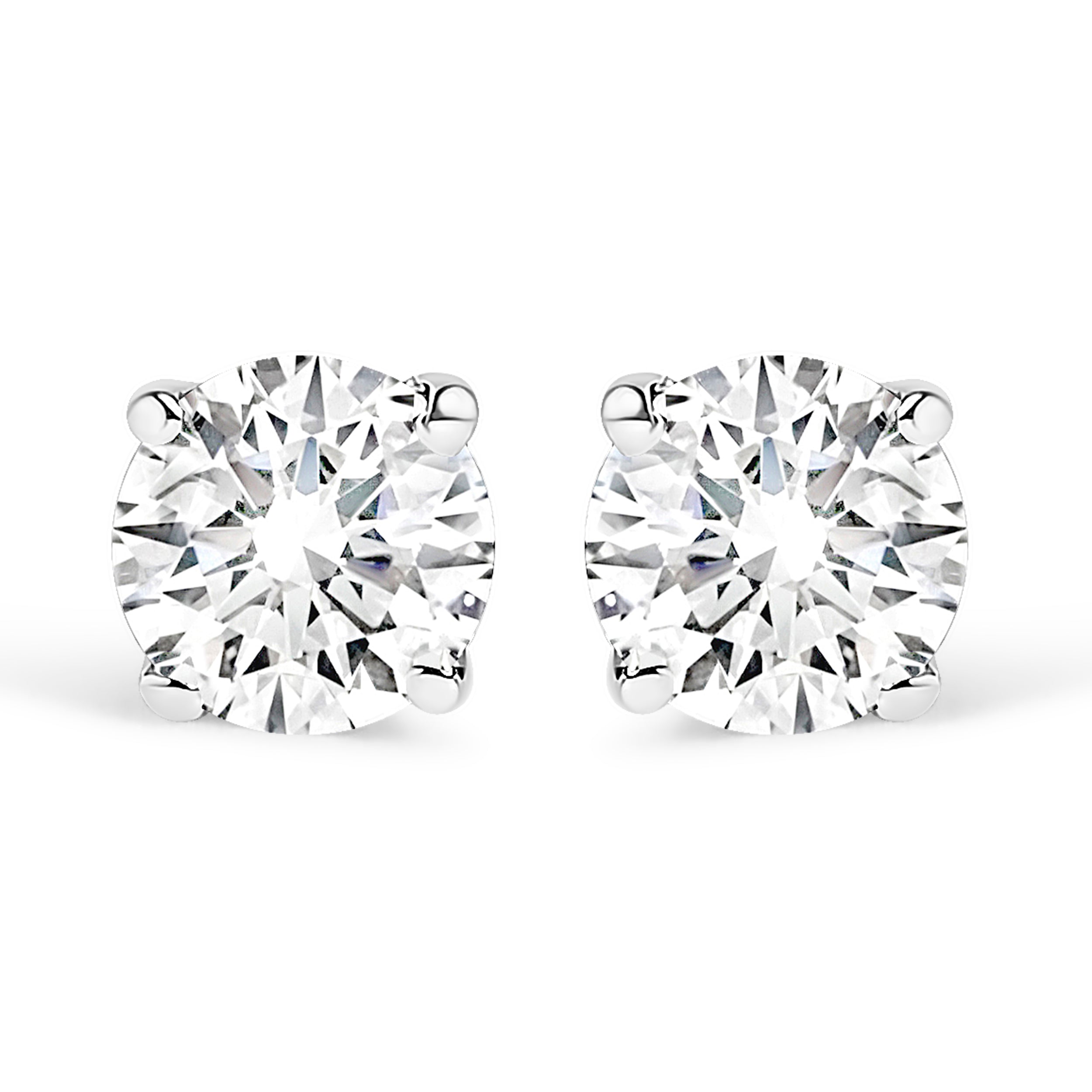 Haus of Brilliance 14K White Gold 1/2 Cttw 4-Prong Set Brilliant Round-Cut Solitaire Lab Grown Diamond Push Back Stud Earrings (F-G Color, VS2-SI1 Clarity)