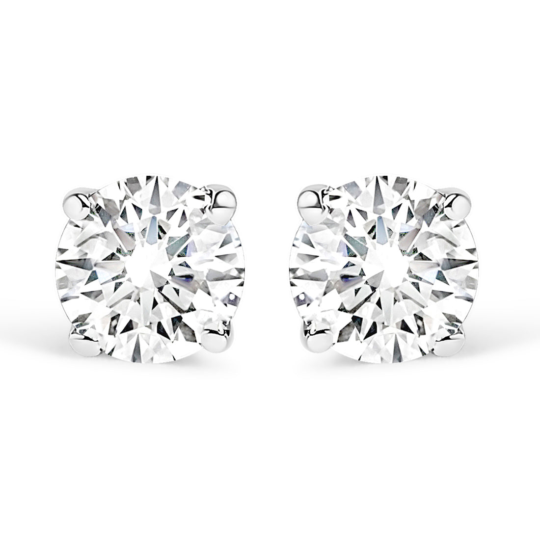 Haus of Brilliance .925 Sterling Silver Silver 1/4 Cttw Round Lab Grown Diamond Classic 4-Prong Solitaire Stud Earrings (F-G Color, VS1-VS2 Clarity)