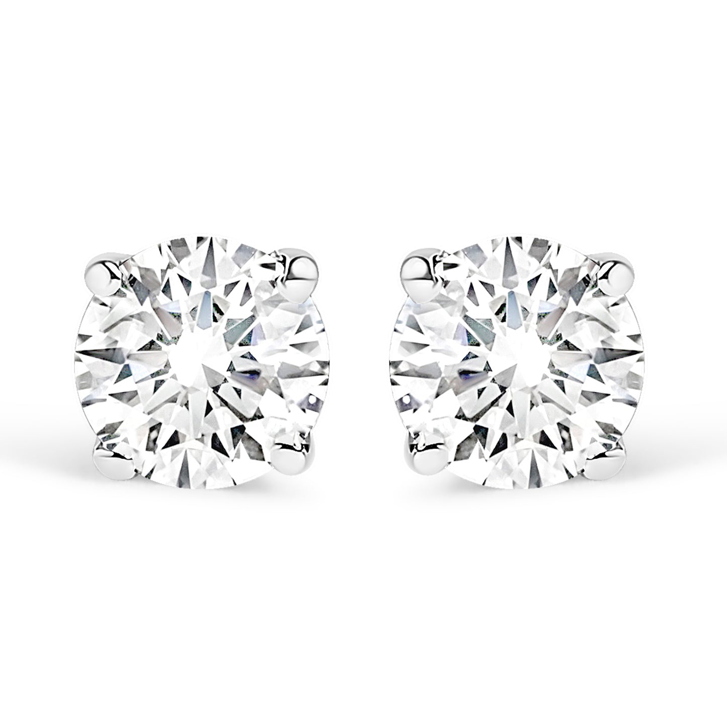 Haus of Brilliance 14K White Gold 1/4 Cttw Lab Grown Diamond 4-Prong Classic Solitaire Stud Earrings (G-H Color, VS2-SI1 Clarity)