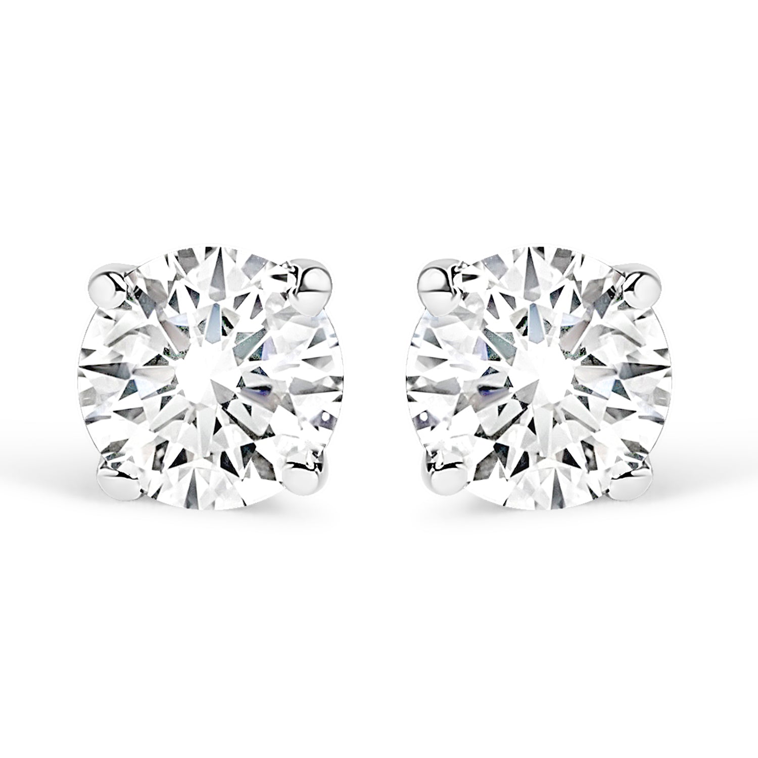 Haus of Brilliance 14K White Gold 1/4 Cttw Lab Grown Diamond 4-Prong Classic Solitaire Stud Earrings (G-H Color, VS2-SI1 Clarity)