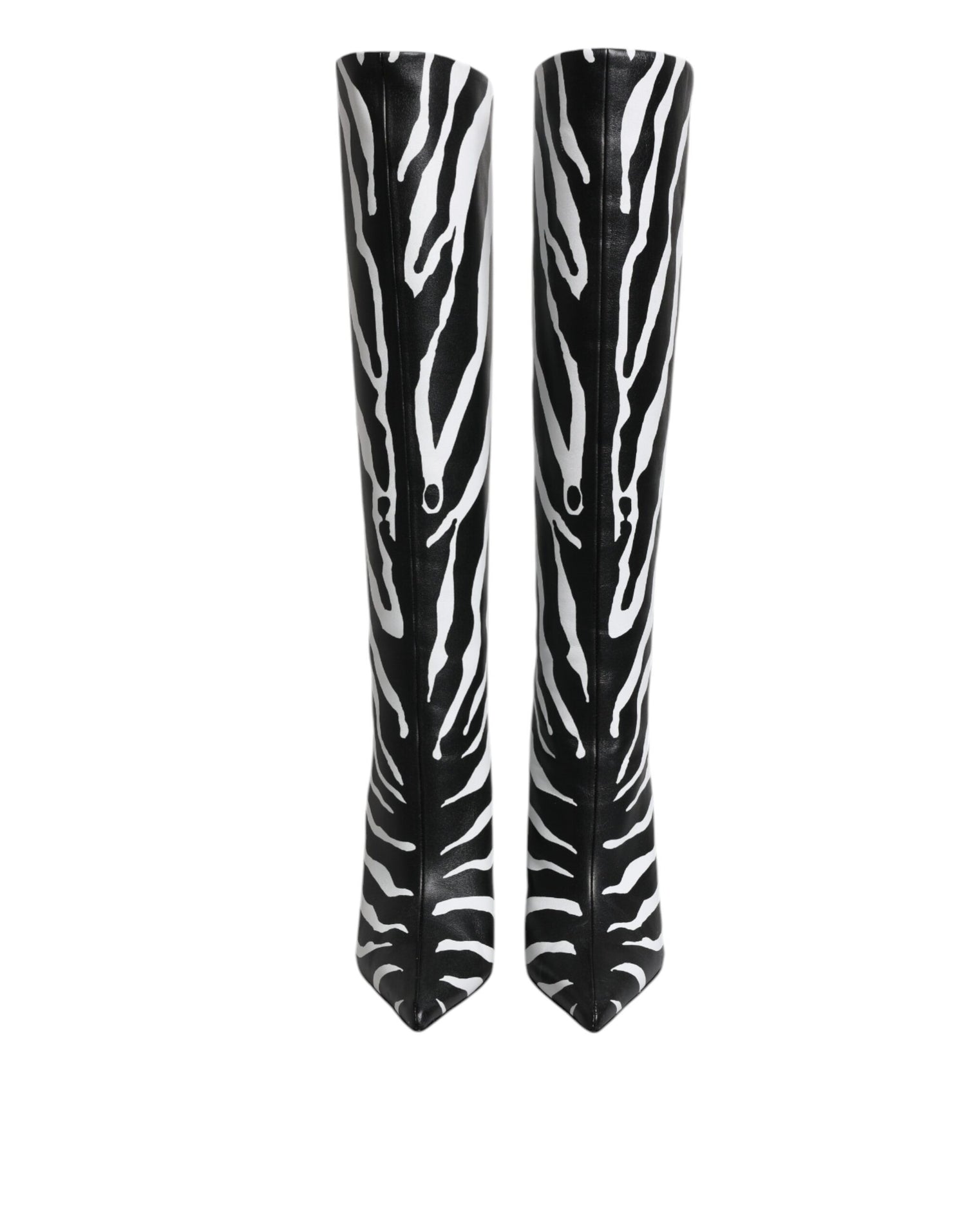 Dolce &amp; Gabbana Dolce &amp; Gabbana Black White Zebra Heels High Boots Shoes/EU38.5/US8.5/Black and White