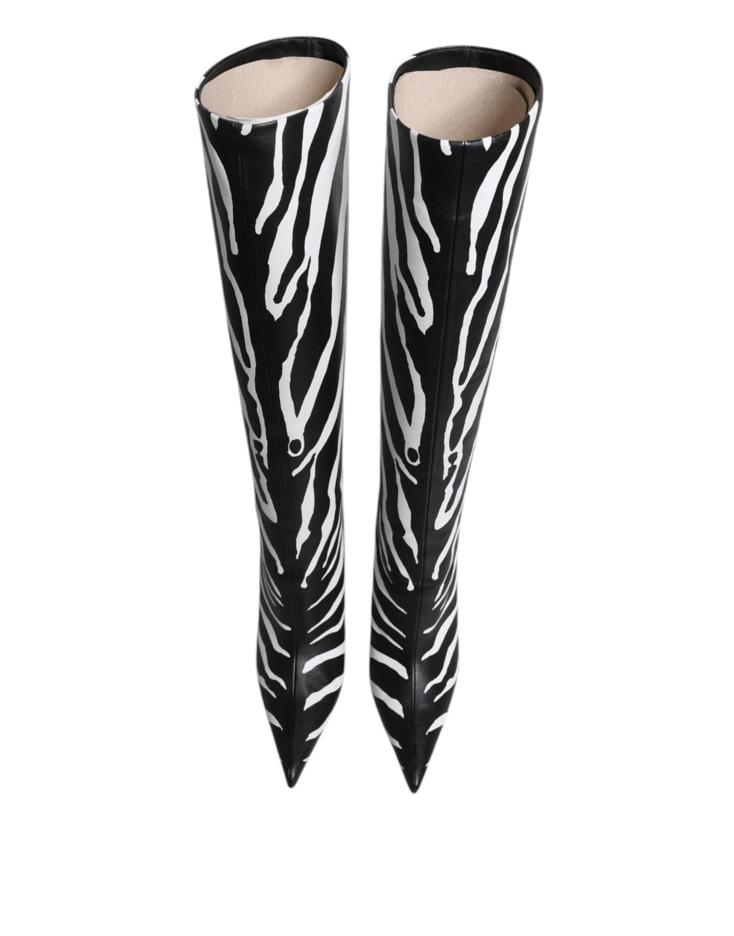 Dolce &amp; Gabbana Dolce &amp; Gabbana Black White Zebra Heels High Boots Shoes/EU35/US5/Black and White