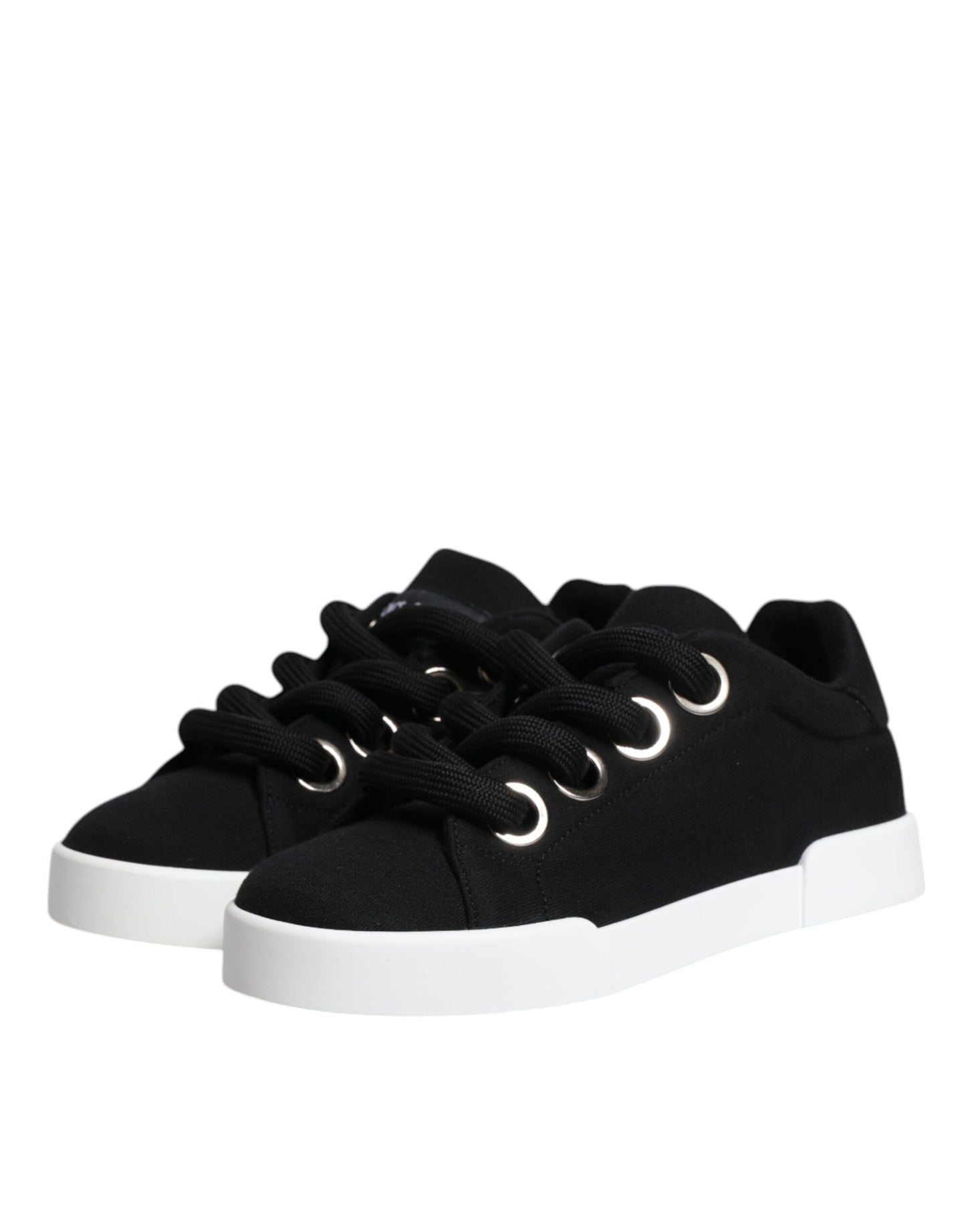 Dolce & Gabbana Dolce & Gabbana Black Portofino Low Top Sneakers Shoes/EU37/US7/Black/White