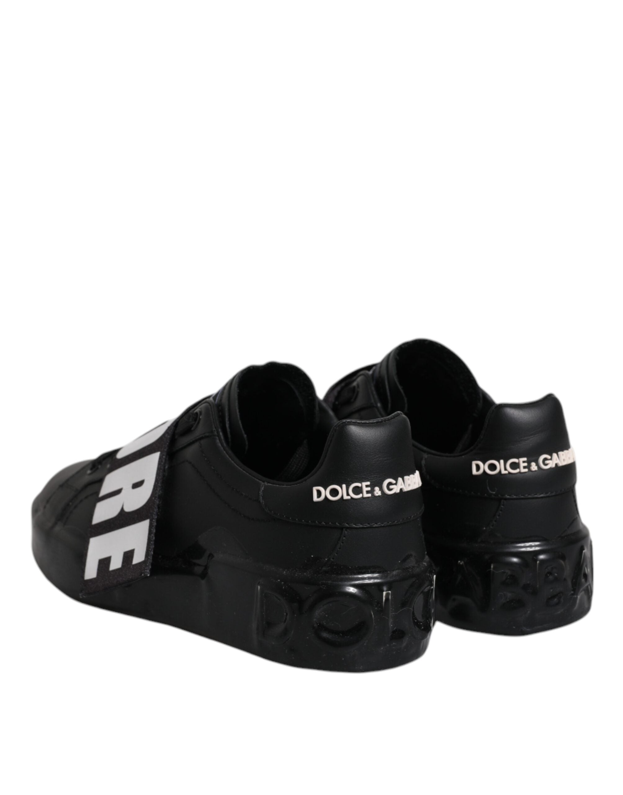 Dolce &amp; Gabbana Dolce &amp; Gabbana Black D&amp;G AMORE Low Top Sneakers Shoes/EU37/US7/Black and White