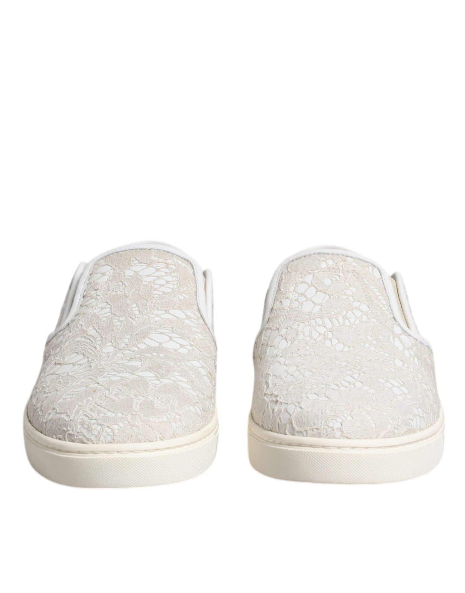 Dolce &amp; Gabbana Dolce &amp; Gabbana White Floral Lace Slip On Loafers Shoes/EU38.5/US8.5/White