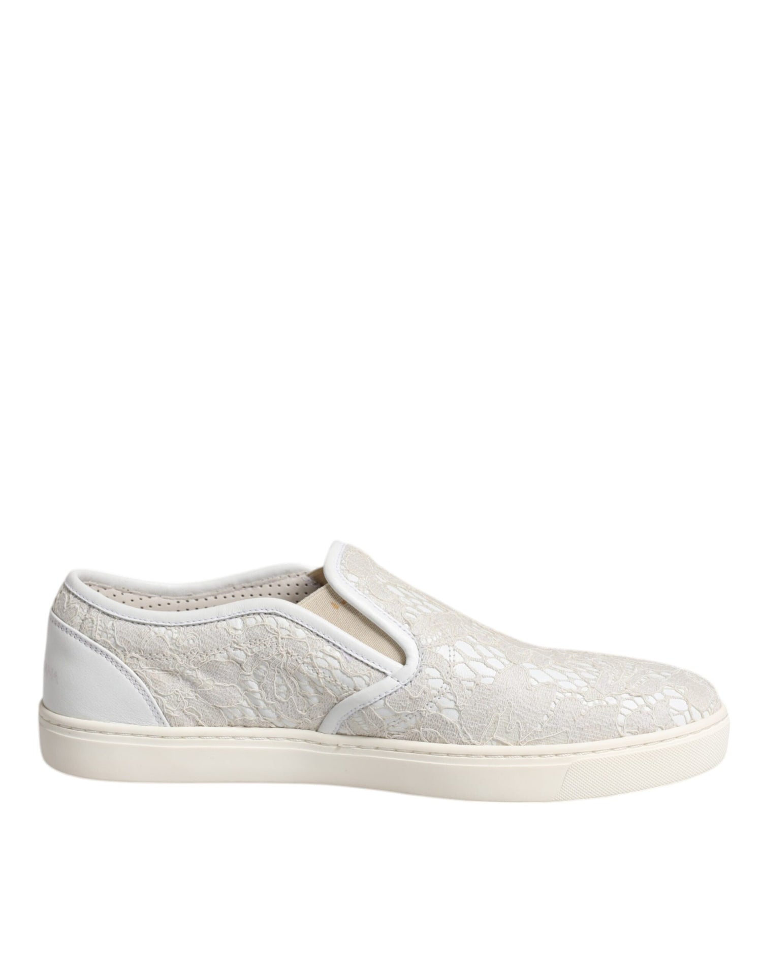 Dolce &amp; Gabbana Dolce &amp; Gabbana White Floral Lace Slip On Loafers Shoes/EU38.5/US8.5/White