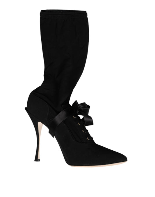 Dolce & Gabbana Dolce & Gabbana Black Stiletto Heels Mid Calf Boots Shoes/EU40.5/US10.5/Black