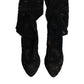 Dolce & Gabbana Dolce & Gabbana Black Stretch Socks Taormina Lace Boots Shoes/EU39/US9/Black