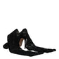 Dolce & Gabbana Dolce & Gabbana Black Stretch Socks Taormina Lace Boots Shoes/EU39/US9/Black