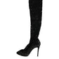 Dolce & Gabbana Dolce & Gabbana Black Stretch Socks Taormina Lace Boots Shoes/EU39/US9/Black