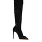 Dolce & Gabbana Dolce & Gabbana Black Stretch Socks Taormina Lace Boots Shoes/EU39/US9/Black