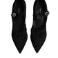 Dolce & Gabbana Dolce & Gabbana Black Lace Crystals Mary Jane Pumps Shoes/EU41/US11/Black