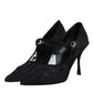 Dolce & Gabbana Dolce & Gabbana Black Lace Crystals Mary Jane Pumps Shoes/EU41/US11/Black