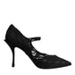 Dolce & Gabbana Dolce & Gabbana Black Lace Crystals Mary Jane Pumps Shoes/EU41/US11/Black