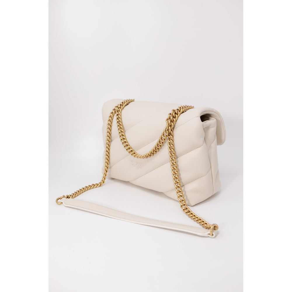 PINKO White Leather Handbag/one size/White