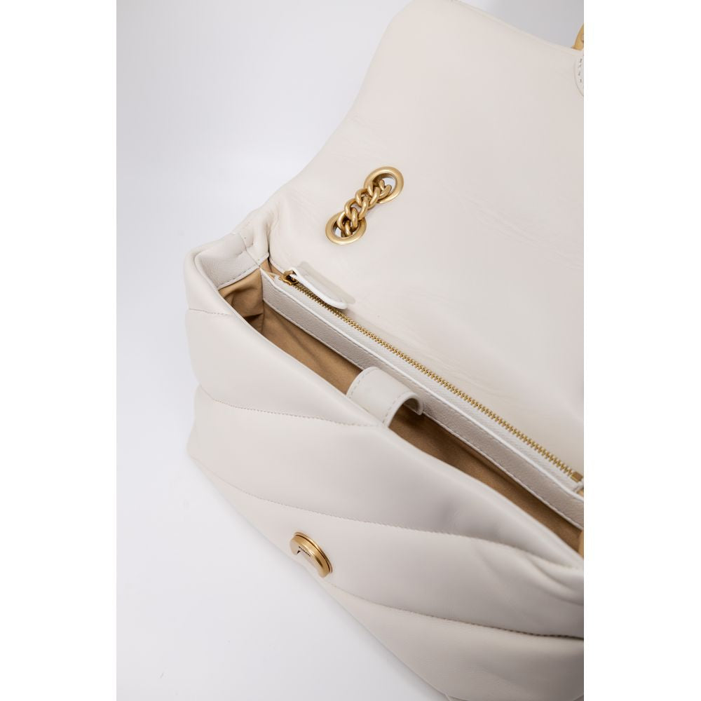 PINKO White Leather Handbag/one size/White