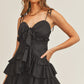 Mable Black Ruffle Tie Mini / S NWOT