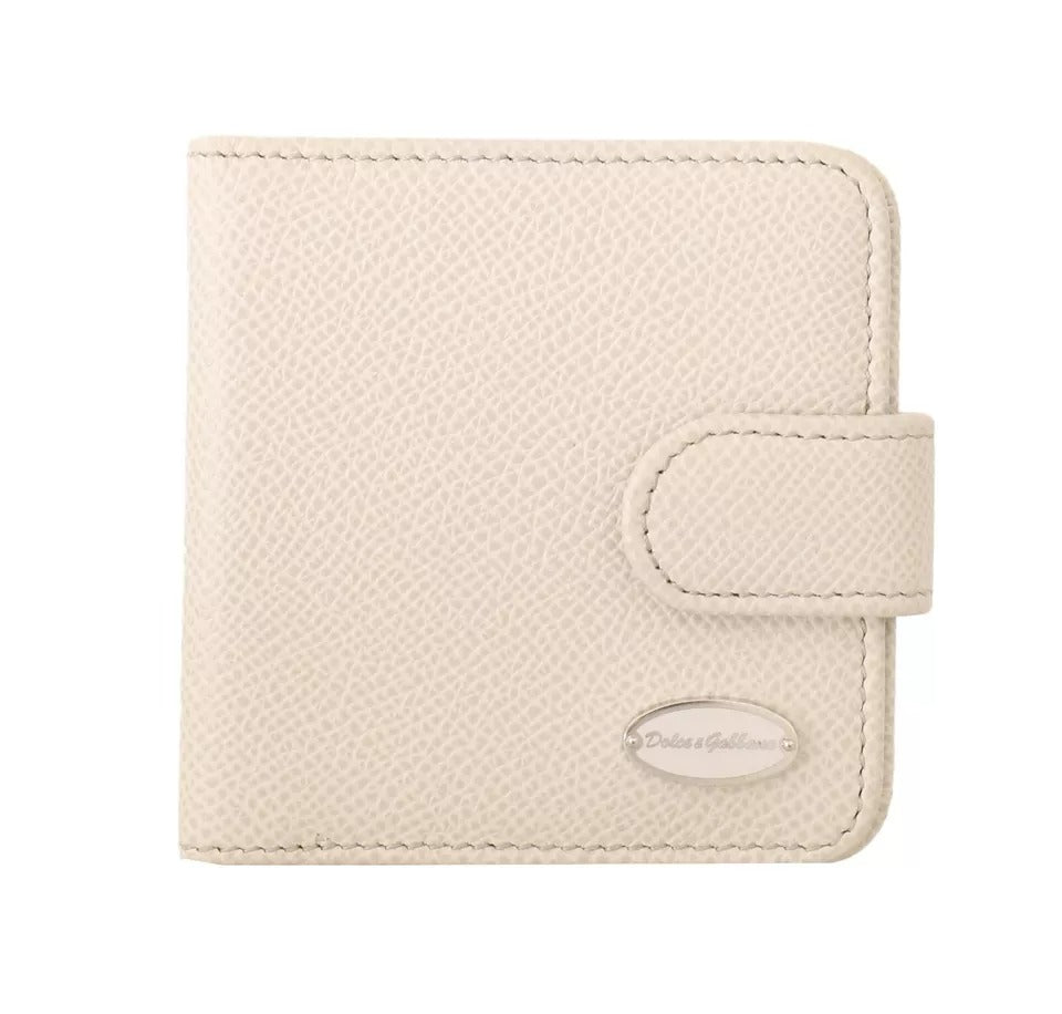 Dolce &amp; Gabbana White Dauphine Leather Condom Case Holder Pocket Wallet/one size/Off White