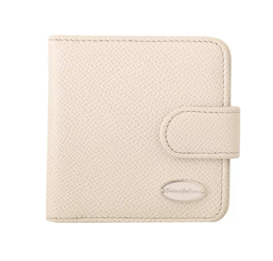 Dolce & Gabbana White Dauphine Leather Condom Case Holder Pocket Wallet/one size/Off White