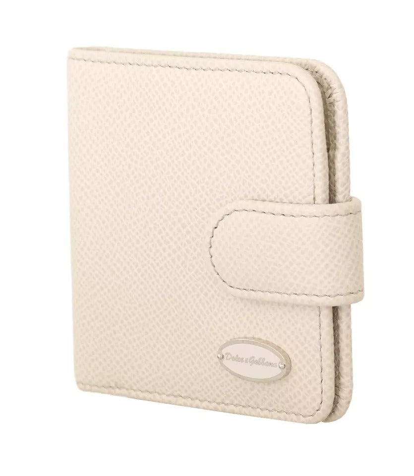 Dolce &amp; Gabbana White Dauphine Leather Condom Case Holder Pocket Wallet/one size/Off White