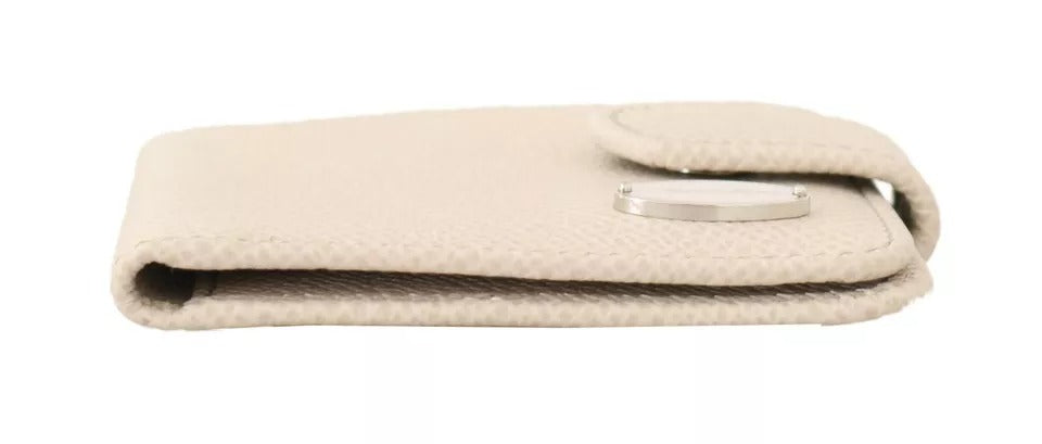 Dolce &amp; Gabbana White Dauphine Leather Condom Case Holder Pocket Wallet/one size/Off White