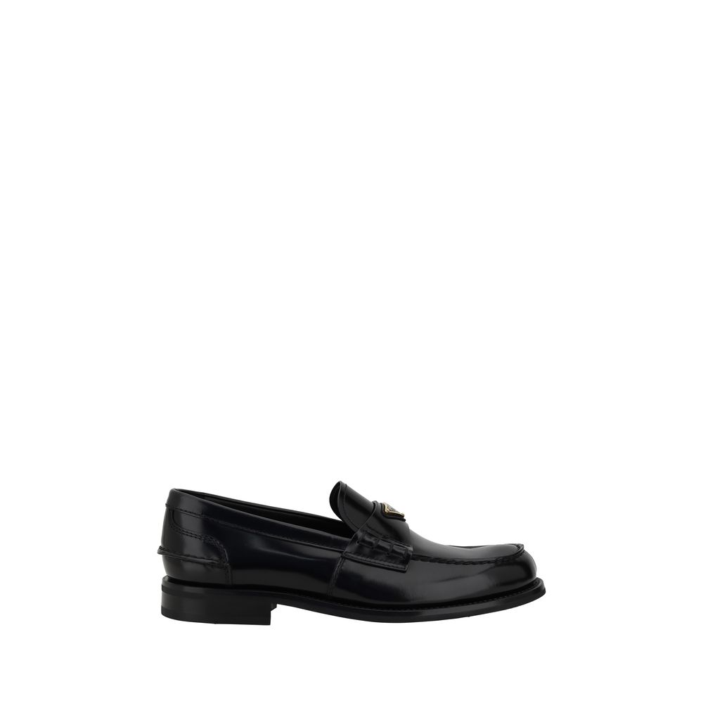 Prada Triangular plaque Loafers/EU39.5/US6.5/Black