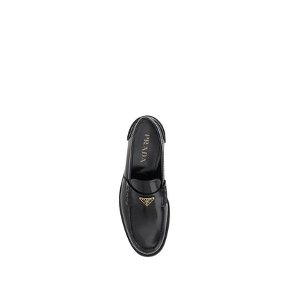 Prada Triangular plaque Loafers/EU39.5/US6.5/Black