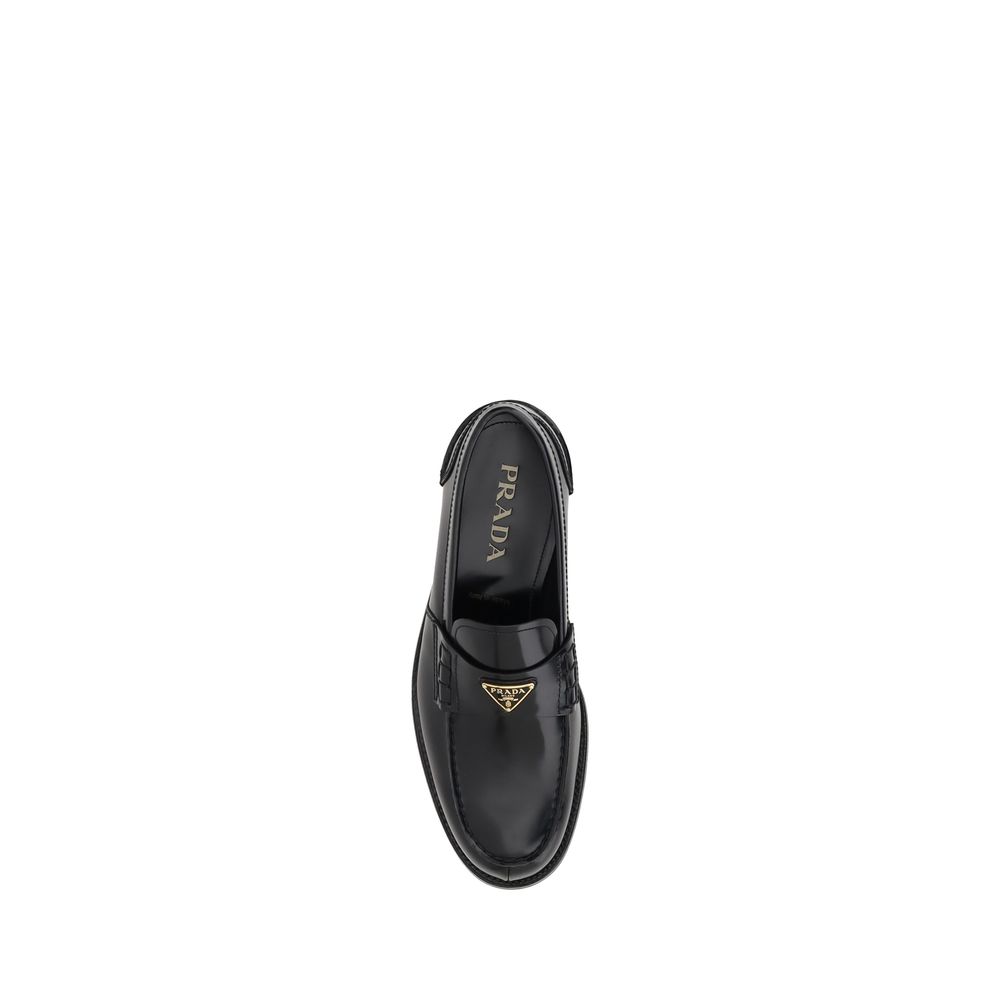 Prada Triangular plaque Loafers/EU 38 | US 5/Black