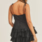 Mable Black Ruffle Tie Mini / S NWOT