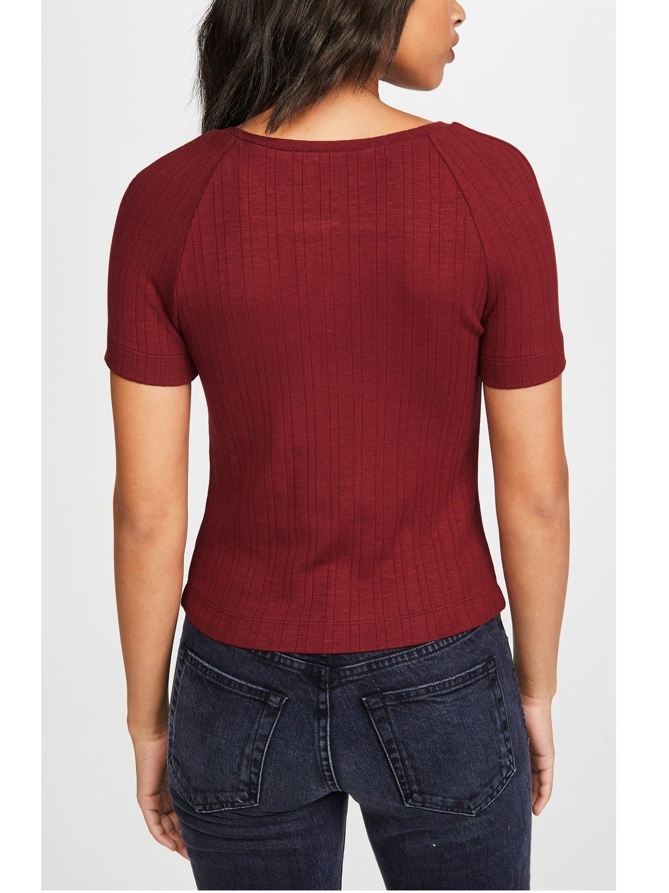 3x1 Slim Knit Henley - /Red