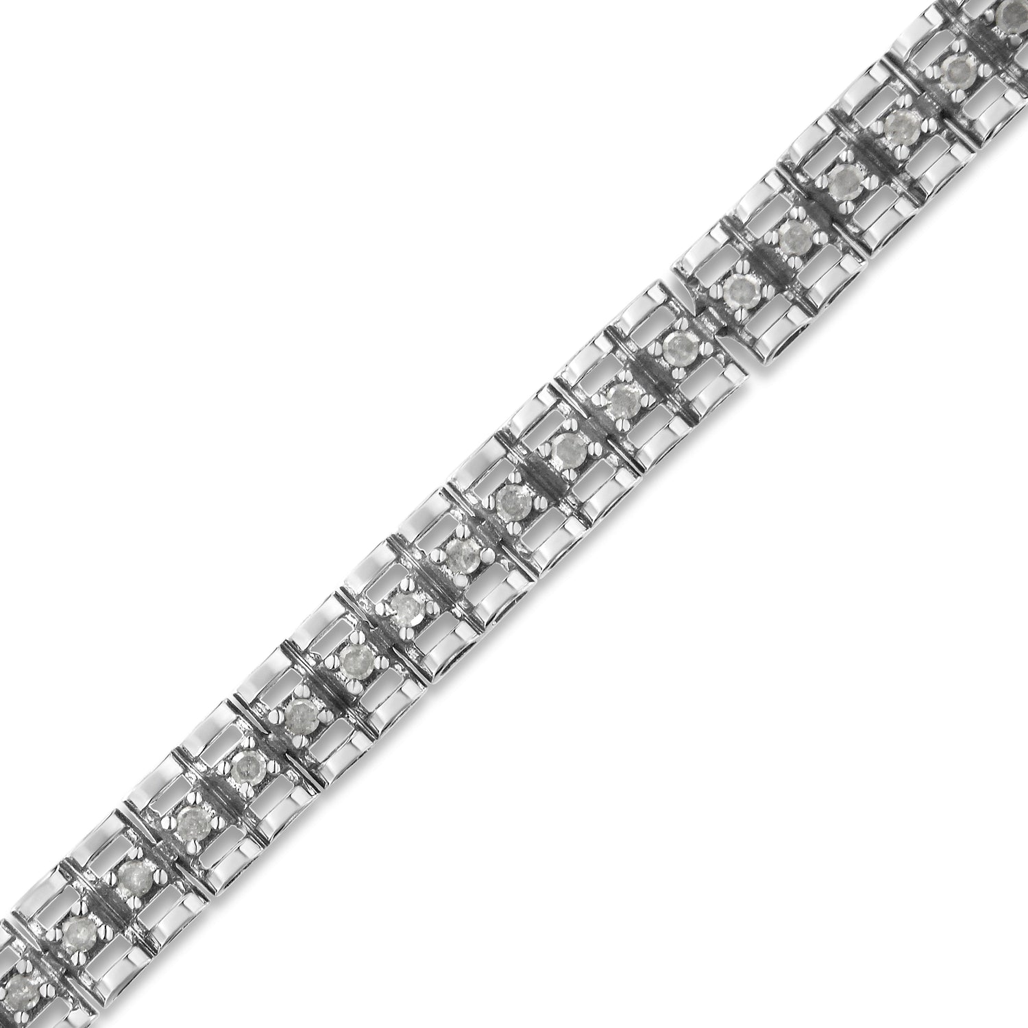 Haus of Brilliance .925 Sterling Silver 1/2 Cttw Diamond Double-Link 7&quot; Tennis Bracelet (I-J Color, I3 Clarity)