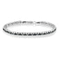 Haus of Brilliance Black Rhodium over .925 Sterling Silver 1.0 Cttw Rose Cut Diamond Double-Link 7" Tennis Bracelet (Blue Color, I1-I2 Clarity)