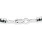 Haus of Brilliance Black Rhodium over .925 Sterling Silver 1.0 Cttw Rose Cut Diamond Double-Link 7" Tennis Bracelet (Blue Color, I1-I2 Clarity)